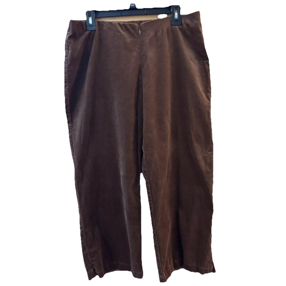 Soft Surroundings Women’s Velour Pants Brown Wide Leg Size Large See Description